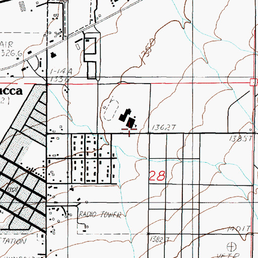 Topographic Map of Great Basin College Winnemucca Branch Campus, NV