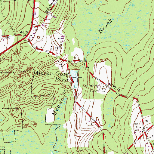 Topographic Map of Mason-Gray Pond, CT