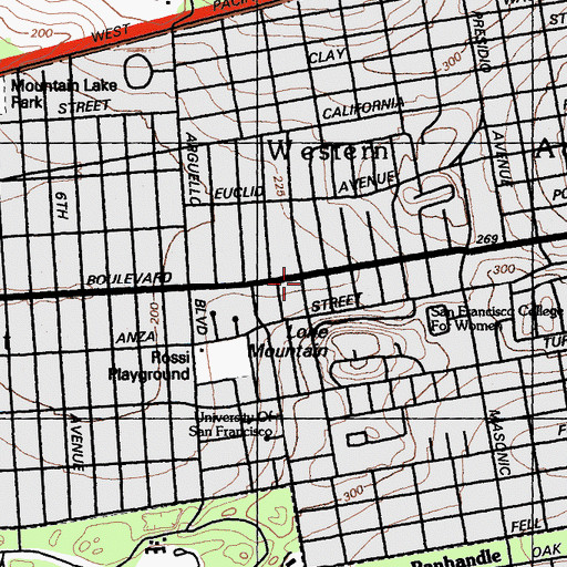 Topographic Map of Golden Gate Post Office, CA