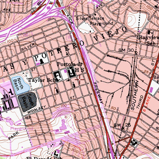 Topographic Map of San Bruno Post Office, CA