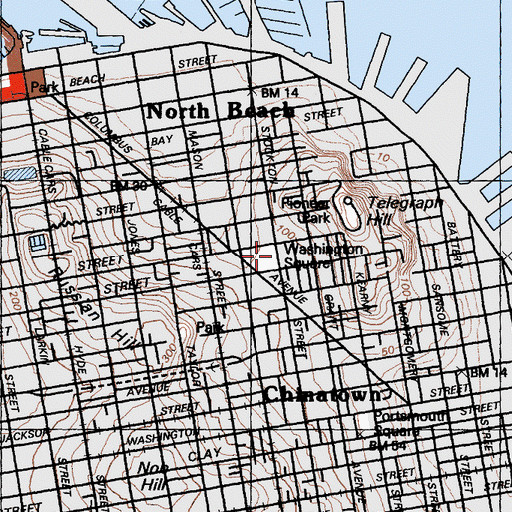 Topographic Map of North Beach Post Office, CA