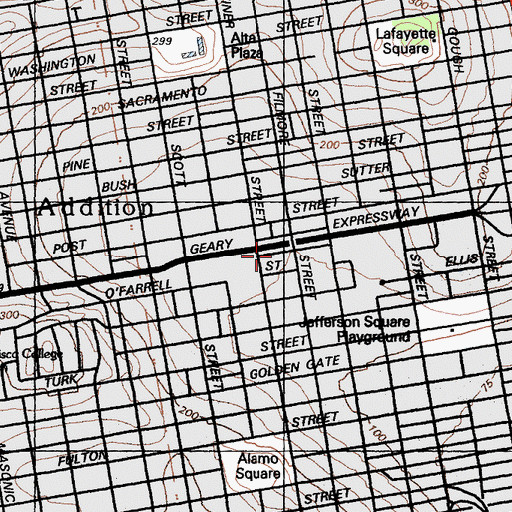 Topographic Map of Steiner Street Post Office, CA