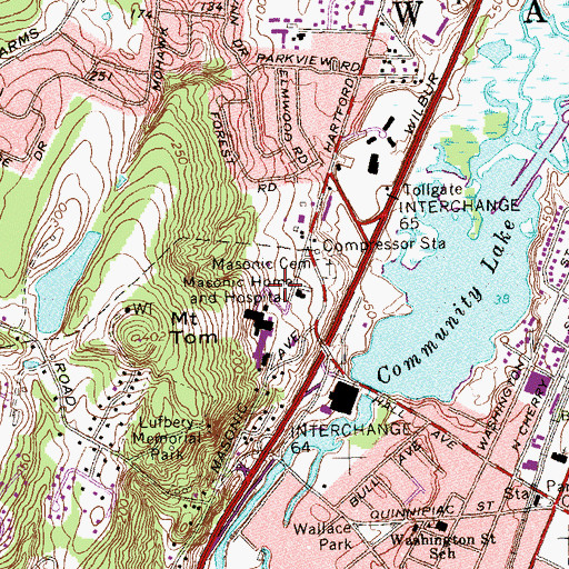 Topographic Map of Masonic Health Care Center, CT