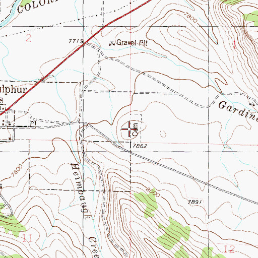 Topographic Map of Hot Sulphur Springs Cemetery, CO