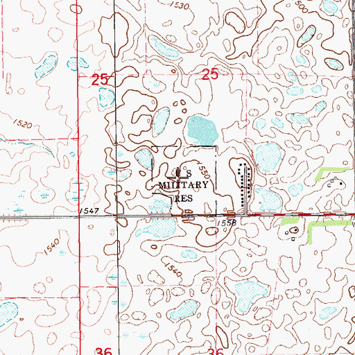 Topographic Map of Finley Air Force Station (historical), ND