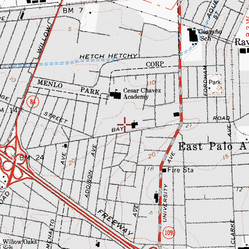 Topographic Map of Saint Francis of Assisi Church, CA