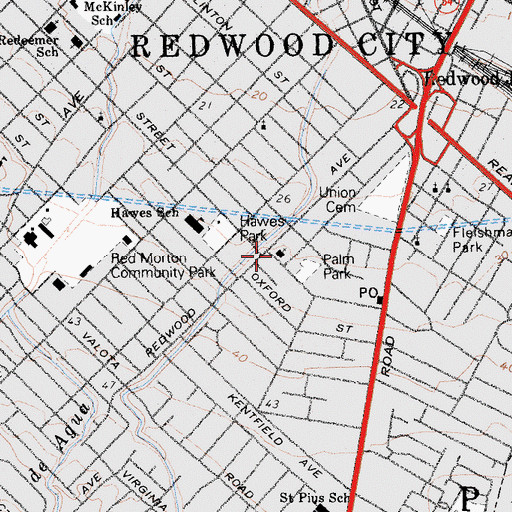 Topographic Map of Calvary Baptist Church, CA