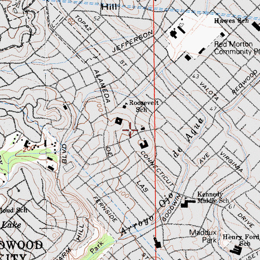 Topographic Map of Church of Christ, CA