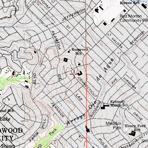 Topographic Map of Grace Bible Church, CA