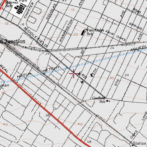 Topographic Map of Inglesia Ni Cristo, CA