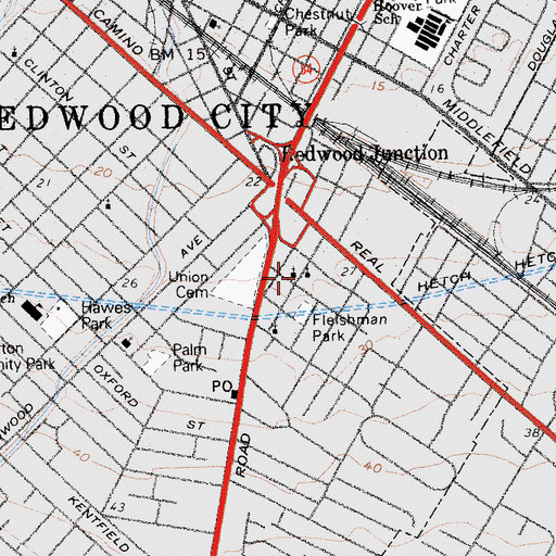 Topographic Map of Mount Zion Baptist Church, CA