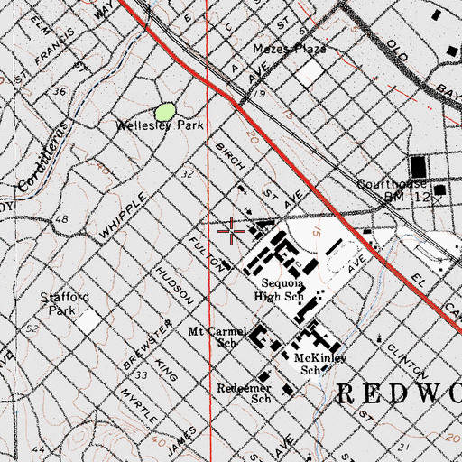 Topographic Map of Saint Peter's Episcopal Church, CA