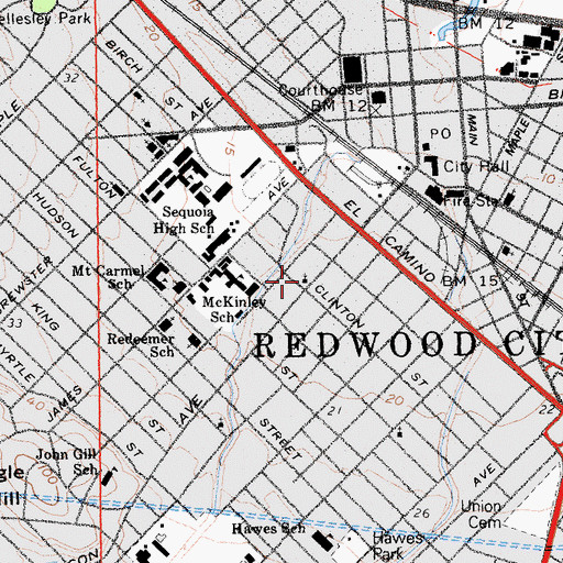 Topographic Map of Salvation Army Temple, CA