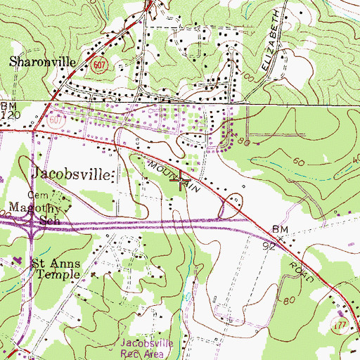 Topographic Map of Pasadena Post Office, MD