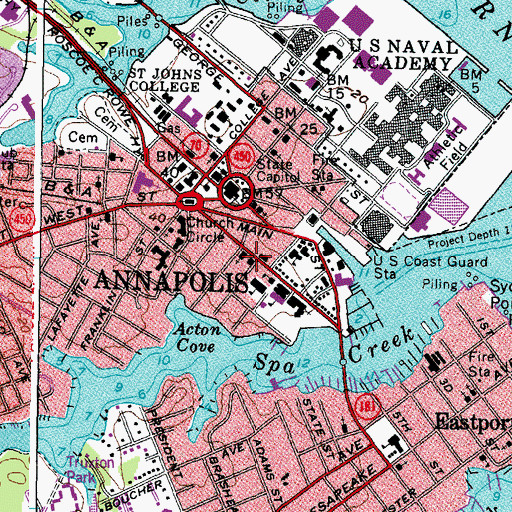 Topographic Map of Annapolis City Hall Annex, MD