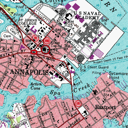 Topographic Map of Annapolis Summer Garden Theater, MD