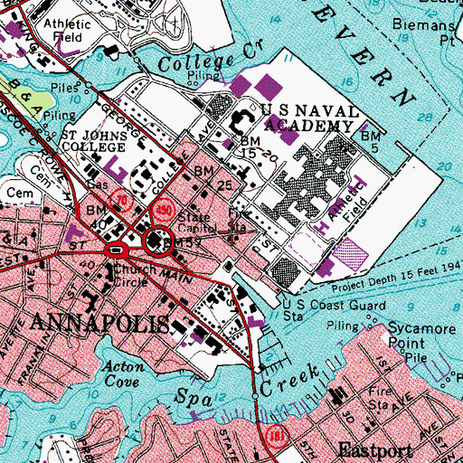 Topographic Map of Brice House, MD