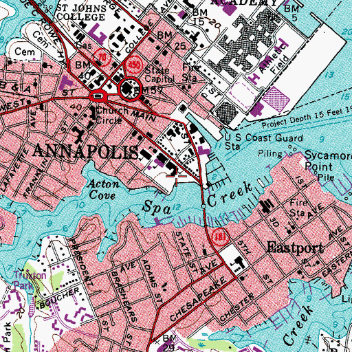 Topographic Map of Charles Carroll House, MD