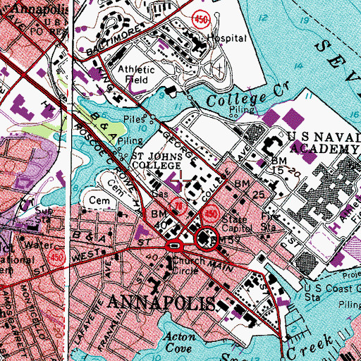 Topographic Map of Elizabeth Myers Mitchell Art Gallery, MD