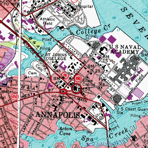 Topographic Map of Greenfield Library, MD