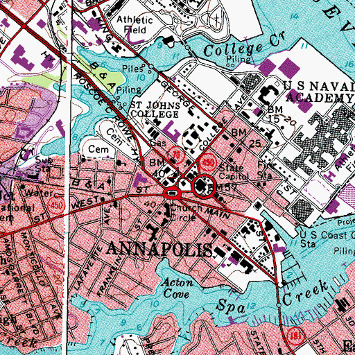 Topographic Map of James Senate Office Building, MD