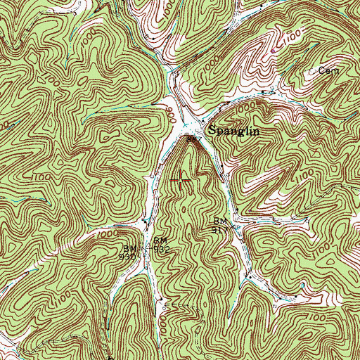 Topographic Map of Adams School (historical), KY
