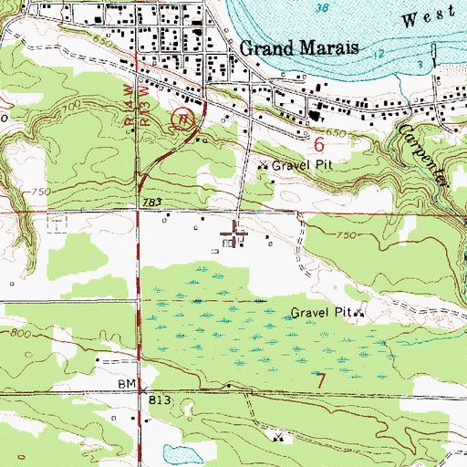 Topographic Map of Grand Marais Air Force Station (historical), MI
