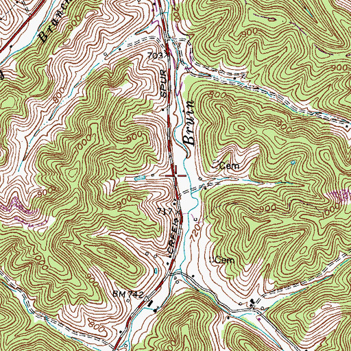 Topographic Map of Trench Post Office (historical), KY