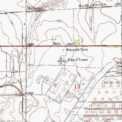 Topographic Map of Hastings Air Force Station (historical), NE