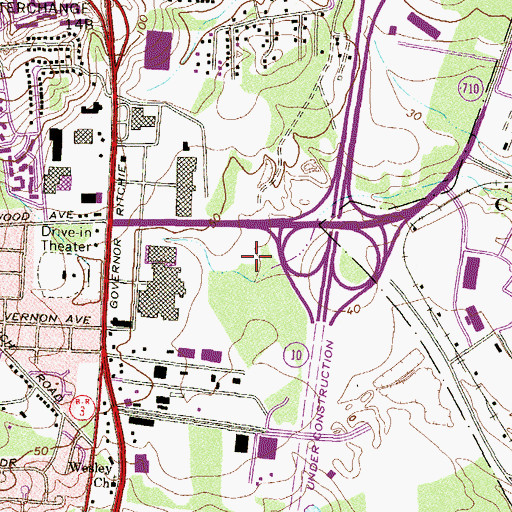 Topographic Map of Chesapeake Centre Shopping Center, MD
