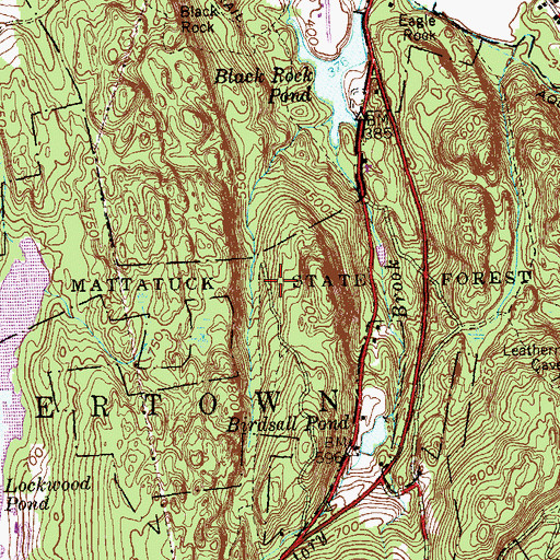 Topographic Map of Mattatuck State Forest, CT
