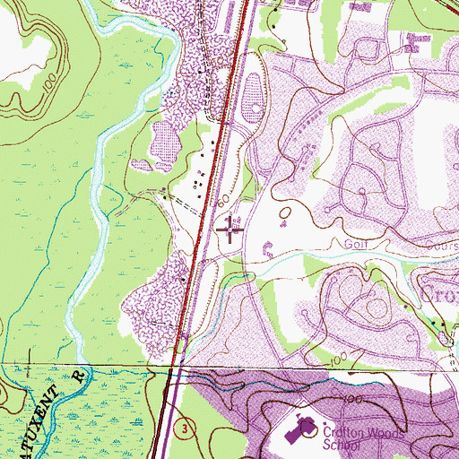 Topographic Map of Crofton Village Green Shopping Center, MD