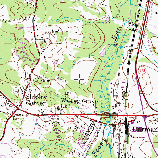 Topographic Map of Dorsey Ridge Business Center, MD
