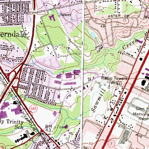 Topographic Map of Glen Burnie Business Center, MD