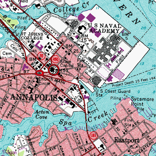 Topographic Map of Market Place Shopping Center, MD