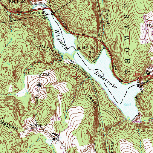 Topographic Map of Mattatuck Trail, CT