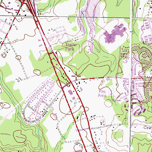 Topographic Map of Northway Shopping Center, MD