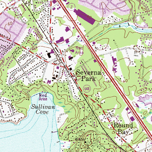 Topographic Map of Olde Severna Park Professional Center, MD