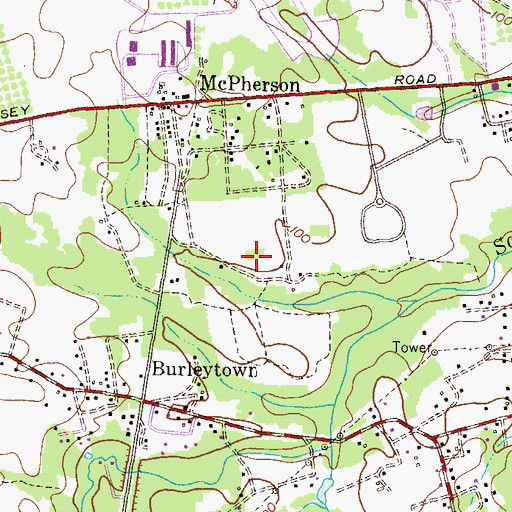 Topographic Map of Park 100 Industrial Park, MD