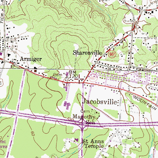 Topographic Map of Pastores Plaza Shopping Center, MD