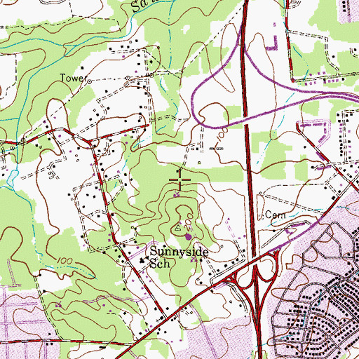 Topographic Map of Quarterfield Business Park, MD