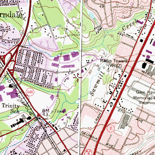 Topographic Map of Wilson Commercial Industrial Complex, MD