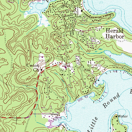 Topographic Map of Herald Harbor Volunteer Fire Department, MD