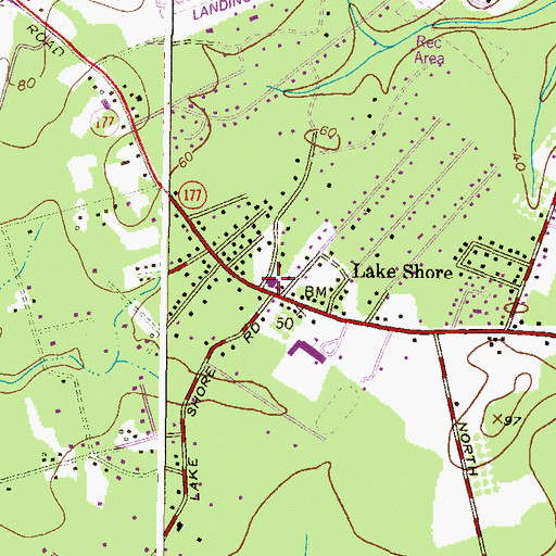Topographic Map of Lake Shore Volunteer Fire Department, MD