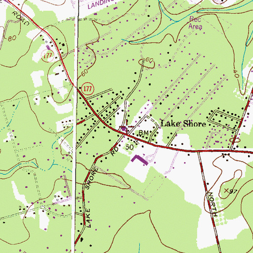 Topographic Map of Lake Shore Volunteer Fire Department, MD