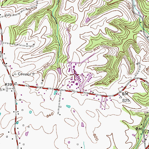 Topographic Map of Joelton Air Force Station (historical), TN