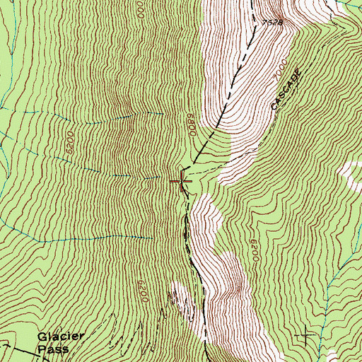 Topographic Map of Grasshopper Pass, WA