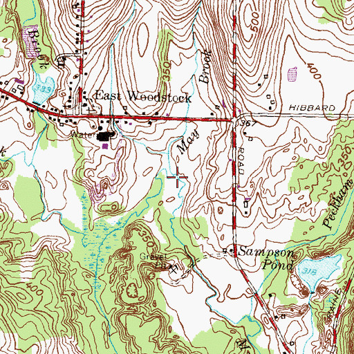 Topographic Map of May Brook, CT