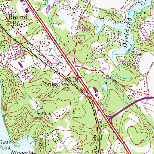 Topographic Map of Anne Arundel County Fire Department Station 23, MD