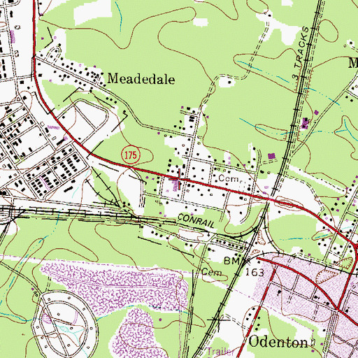Topographic Map of Odenton Volunteer Fire Department, MD